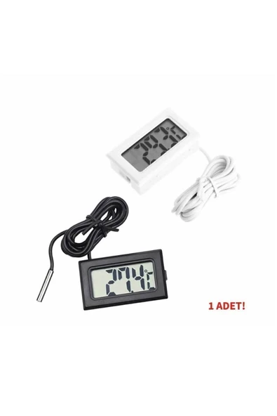 ROBİZ Sıcaklık Isı Termometresi Mini Dijital Isı Ölçer Ntc Sensör -50c 110c Buzdolabı Akvaryum Oda Depo - 7