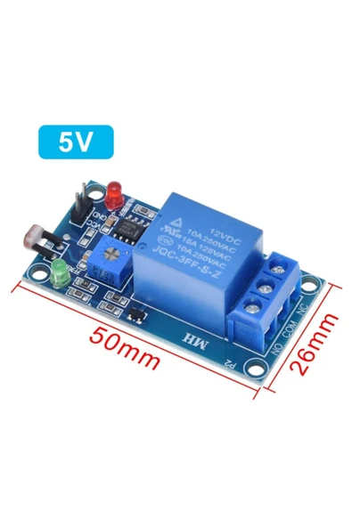 ROBİZ 5v Ldr Işık Kontollü Röle 5v Gündüz Gece Algılayıcı Röle Kartı - Resim 8