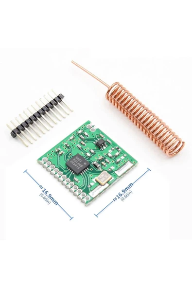 Alkatronik Sı4432 433mhz Rf Kablosuz Haberleşme Modülü Transceiver 1000 Metre 20dbm 240–930 Mhz 3.6 V ürün görseli