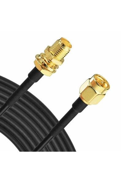 ROBİZ Rg174 50 Ohm Koaksiyel Sma Erkek Dişi 5 Metre Kablo Rf Sinyal Uzatma Kablosu 0-6ghz Koeksiyel Wifi - Resim 14