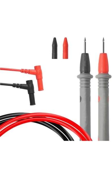 ROBİZ 1 Çift Multimetre Probu 1000v 20a Tüm Multimetreler Ile Uyumlu Test Ölçüm Kalosu 1 Metre Voltmetre - 6