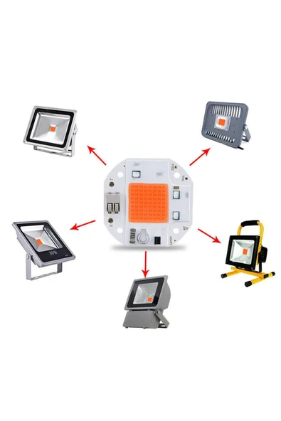 ROBİZ 220V 50W Bitki Büyütme Ledi Klemensli Tüm Işık Spektrumlu Fide - 5