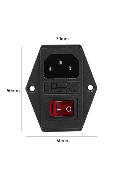 ROBİZ 220v Erkek Power Soketi Sigorta Yuvalı Ve Işıklı Açma Kapama Anahtarlı Kulaklıklı Montaj Tip ürün görseli
