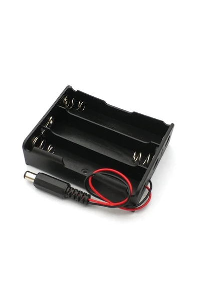 ROBİZ 18650 Pil Yuvası 3lü 2.1mm Adaptör Soketli 3 Adet 11.1v Seri Lityum Lion Batarya Kutusu Tutucu - Resim 2