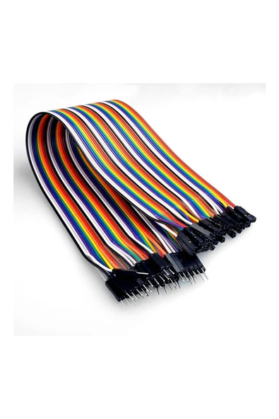 ROBİZ 20cm 40 Pin Erkek Dişi Dupont Kablo Ayrılabilir 2.54mm 10 Renk Breadboard Atlama Kablosu Jumper - Resim 9