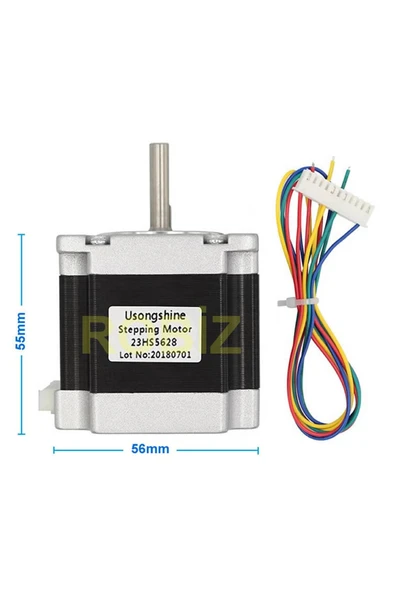 ROBİZ 23hs5628 Nema 23 Step Motor 1.26nm 2.8v 2.8a D Mil 2 Faz 1.8 Derece 200 Adım 3d Yazıcı Printer