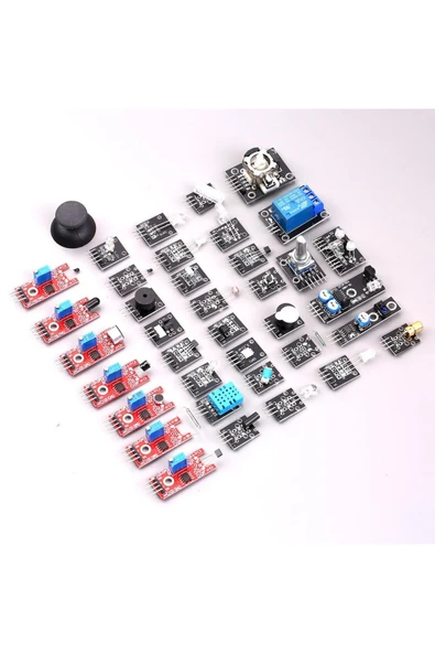 ROBİZ Arduino 37 Parça Sensör Seti Sıcaklık Nem Işık Ses Renk Alev Nabız Manyetik Titreşim Lazer Ir Buton - Resim 4