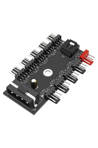 ROBA 10 Port Fan Çoğaltıcı Hub Kartı Ide Güç Giriş Soketi 12v 3 4 ... - Resim 2