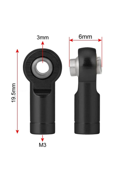 ROBİZ Metal M3 Bağlantı Parçası Alüminyum Metal Top Kafa Eklenti Çubuğu - Resim 4