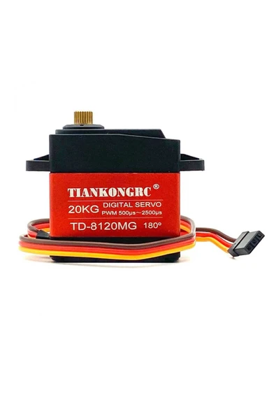 ROBİZ Td-8120mg 20kg 180 Derece Metal Dişli Servo Motor 20kg Yüksek Tork Su Geçirmez Çift Rulman