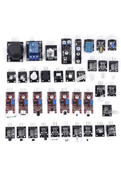 ROBİZ Arduino 37 Parça Sensör Seti Sıcaklık Nem Işık Ses Renk Alev Nabız Manyetik Titreşim Lazer Ir Buton - Resim 14