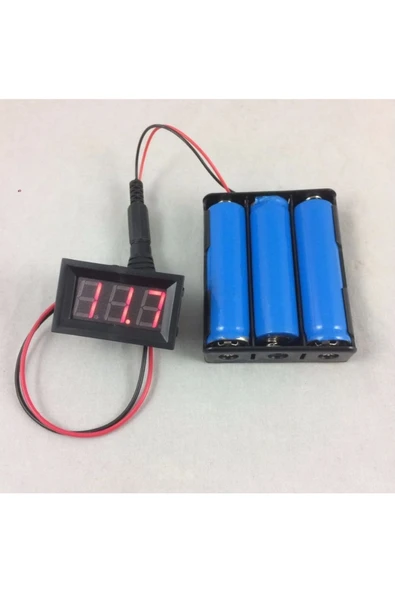 ROBİZ 18650 Pil Yuvası 3lü 2.1mm Adaptör Soketli 3 Adet 11.1v Seri Lityum Lion Batarya Kutusu Tutucu - Resim 5