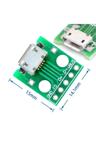 ROBİZ Micro Usb To Dip Çevirici Pcb 5v Usb Haberleşme Deney Prototip ürün görseli