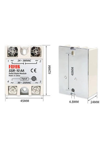 ROBİZ Ssr-10aa Ssr Röle 10a Ac 24-380v Tek Fazlı Solid State Röle Elektronik Anahtar Termostat Resiztans - Resim 8