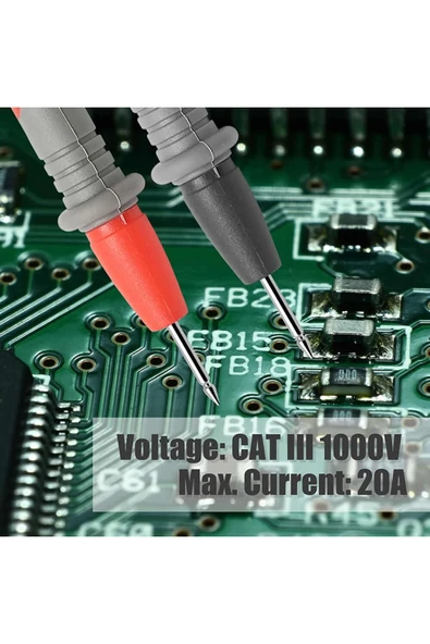 ROBİZ 1 Çift Multimetre Probu 1000v 20a Tüm Multimetreler Ile Uyumlu Test Ölçüm Kalosu 1 Metre Voltmetre - 8