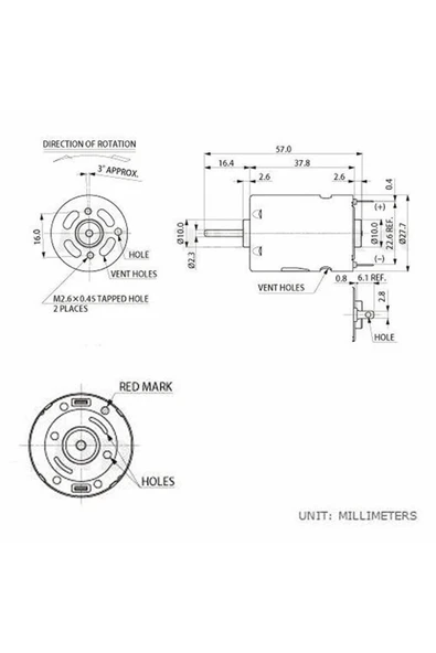 ROBİZ Rs380 Dc Motor Yüksek Hızlı Dc 18v Dıy Rc Oyuncak Model Araba Bot - Resim 8