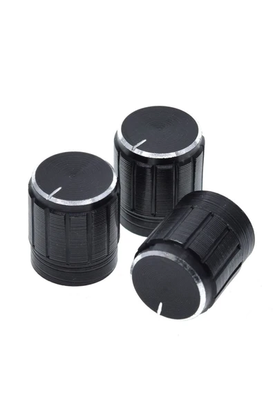 ROBİZ Alüminyum Pot Başlığı 6mm Tırtıklı Mil 6mm Siyah Metal Potansiyometre Rotary Enkoder Ses Voltaj - Resim 16