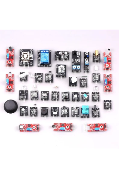 ROBİZ Arduino 37 Parça Sensör Seti Sıcaklık Nem Işık Ses Renk Alev Nabız Manyetik Titreşim Lazer Ir Buton - Resim 3