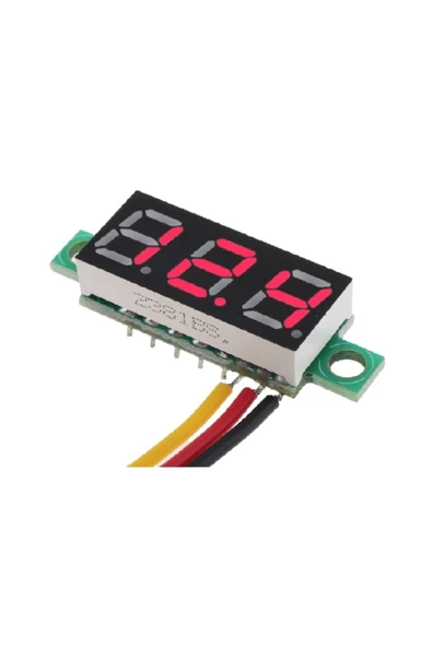 ROBİZ 0.28 Inch Dc 0-100v Mini Digital Voltmetre 3 Kablolu Dc Kırmızı