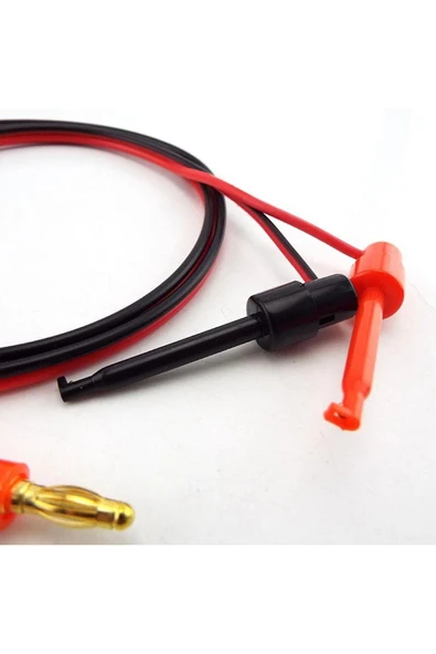 ROBİZ Multimetre Kanca Test Prob Çifti 1 Metre Banana Hook Klips - Resim 5