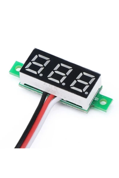 ROBİZ 0.28 Inch Dc 0-100v Mini Digital Voltmetre 3 Kablolu Dc Kırmızı - 6