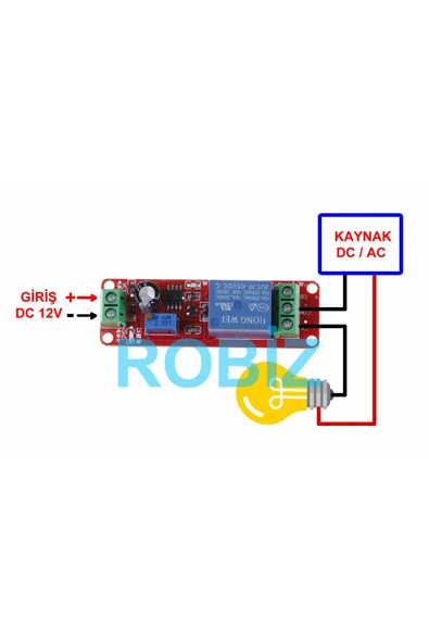 ROBİZ Dc 12v Ne555 Zaman Gecikmeli Röle Modülü? 0 / 10 Saniye Süre Ayarlanabilir 220v 10a Anahtar - Resim 8