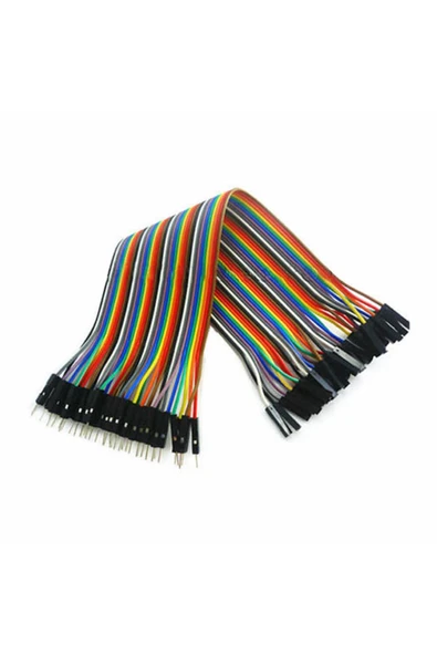 ROBİZ 20cm 40 Pin Erkek Dişi Dupont Kablo Ayrılabilir 2.54mm 10 Renk Breadboard Atlama Kablosu Jumper - Resim 2