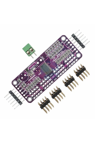 ROBİZ Pca9685 I2c 16 Kanal Programlanabilir 12 Bit Pwm Sinyal Oluşturucu Kartı Servo Motor Sürücü ürün görseli