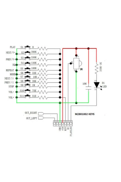 ROBİZ M2801002 Wav Mp3 Player Modülü Micro Sd 32g Tf Kart Ses Müzik Çalma Kartı Ir Kumanda Desteği 11 - Resim 6