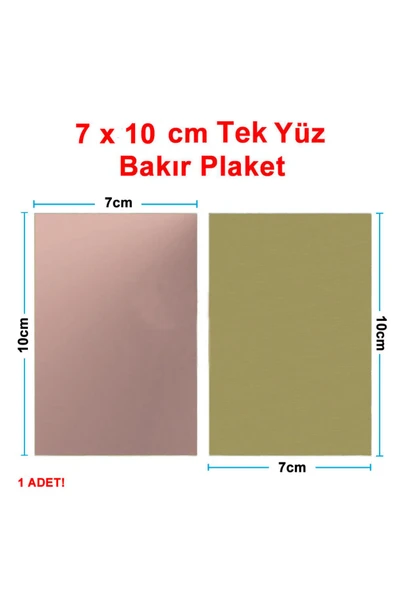 ROBİZ 7x10cm Tek Yüz Bakır Plaket Pcb Elektronik Baskı Devre Prototip Test