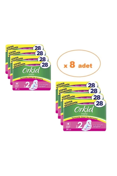 Orkid  Maxi 4'lü Uzun X 8 Adet
