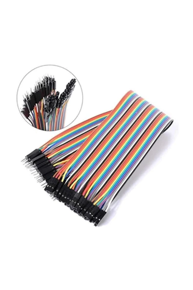 ROBİZ 20cm 40 Pin Erkek Dişi Dupont Kablo Ayrılabilir 2.54mm 10 Renk Breadboard Atlama Kablosu Jumper - Resim 3