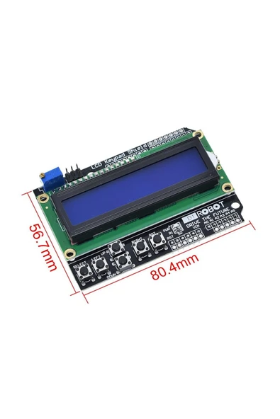 ROBA Arduino Shield 2x16 Karakter Lcd Modül 6 Buton Keypad Tuş Takımı - Resim 7