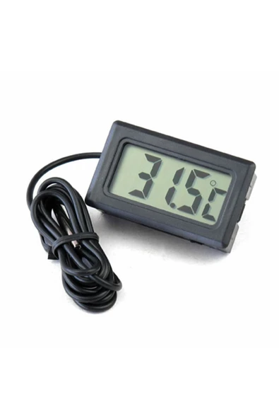 ROBİZ Sıcaklık Isı Termometresi Mini Dijital Isı Ölçer Ntc Sensör -50c 110c Buzdolabı Akvaryum Oda Depo - 2