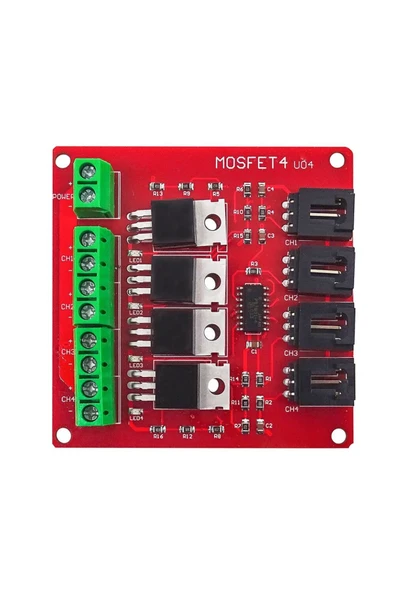 ROBİZ 4 Kanal Mosfet Sürücü Modül Pwm Hız Kontrol Motor Selenoid Valf Anahtar Led Lamba Dimmer