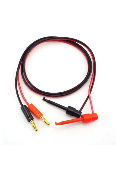 ROBİZ Multimetre Kanca Test Prob Çifti 1 Metre Banana Hook Klips - Resim 3