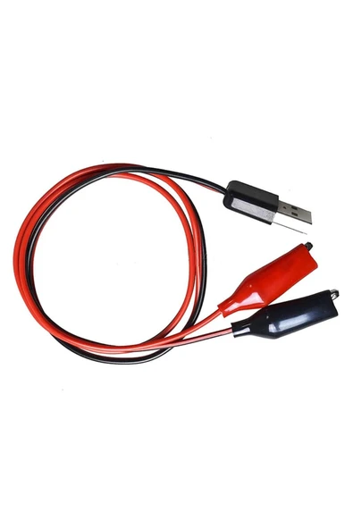 ROBİZ Usb Krokodil Çevirici Kablo - 5v Kaynak Test Kablosu 60cm Max 2a - Resim 5