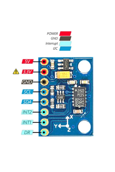 ROBİZ Gy-511 Lsm303dlhc 3 Eksen Ivme Ölçer 3 Eksen Manyetometre Sensör Modülü Pusula 3v-5v I2c Manyetik - 4