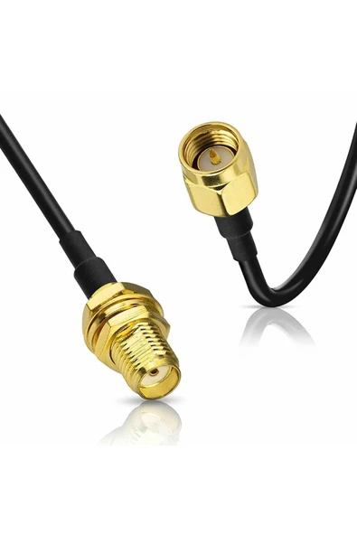 ROBİZ Rg174 50 Ohm Koaksiyel Sma Erkek Dişi 5 Metre Kablo Rf Sinyal Uzatma Kablosu 0-6ghz Koeksiyel Wifi - Resim 8