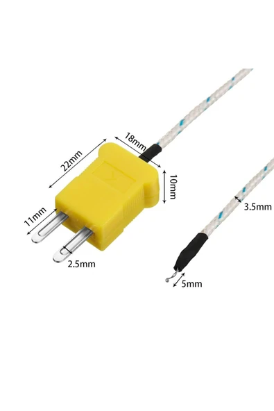 ROBİZ K-type Tp-01 Thermocouple Sıcaklık Isı Sensör 1 Metre Prob Rtd Isıtıcı Fırın Kazan Termostat - Resim 8