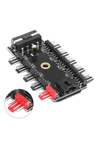 ROBA 10 Port Fan Çoğaltıcı Hub Kartı Ide Güç Giriş Soketi 12v 3 4 ... - Resim 3