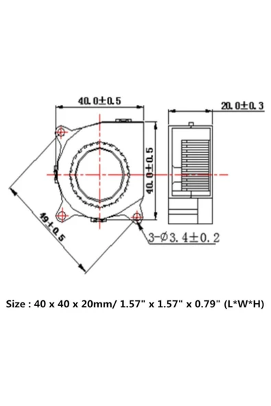 ROBİZ Dc 12v 40x40mm Salyangoz Fan Soğutucu Türbin Turbo Radyal Yazıcı - Resim 7