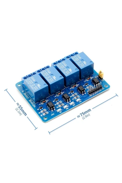 ROBİZ 4 Kanal 12v Röle Modül -- Ac 250v 10a -- Optokuplör Izolasyon ürün görseli