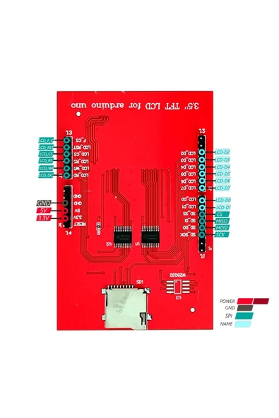 ROBİZ Arduino Uno R3 3.5" Tft Lcd Ekran Modül Resiztif Dokunmatilk - Resim 5