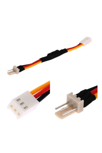 ROBİZ 3 Pin Fan Kablosu Hız Yavaşlatıcı Dirençli 10cm Bilgisayar Cpu - Resim 3