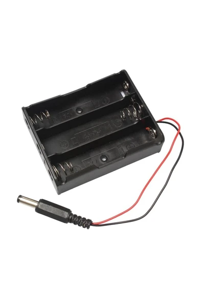 ROBİZ 18650 Pil Yuvası 3lü 2.1mm Adaptör Soketli 3 Adet 11.1v Seri Lityum Lion Batarya Kutusu Tutucu - Resim 4