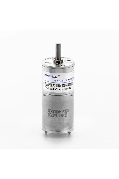 ROBİZ 24v 440rpm Zga25-370 Redüktörlü Dc Motor Metal Dişli Yüksek Tork Kuvvet 25mm Robot Oyuncak ürün görseli