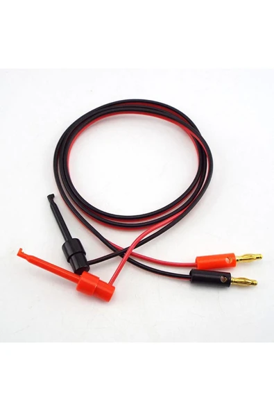 ROBİZ Multimetre Kanca Test Prob Çifti 1 Metre Banana Hook Klips - Resim 8