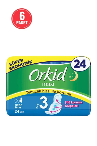 Orkid  Maxi 4'lü Gece 24 Adet X 6 Adet