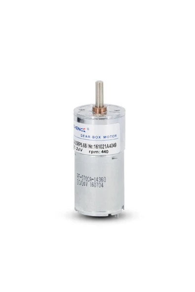 ROBİZ 24v 440rpm Zga25-370 Redüktörlü Dc Motor Metal Dişli Yüksek Tork Kuvvet 25mm Robot Oyuncak - Resim 3